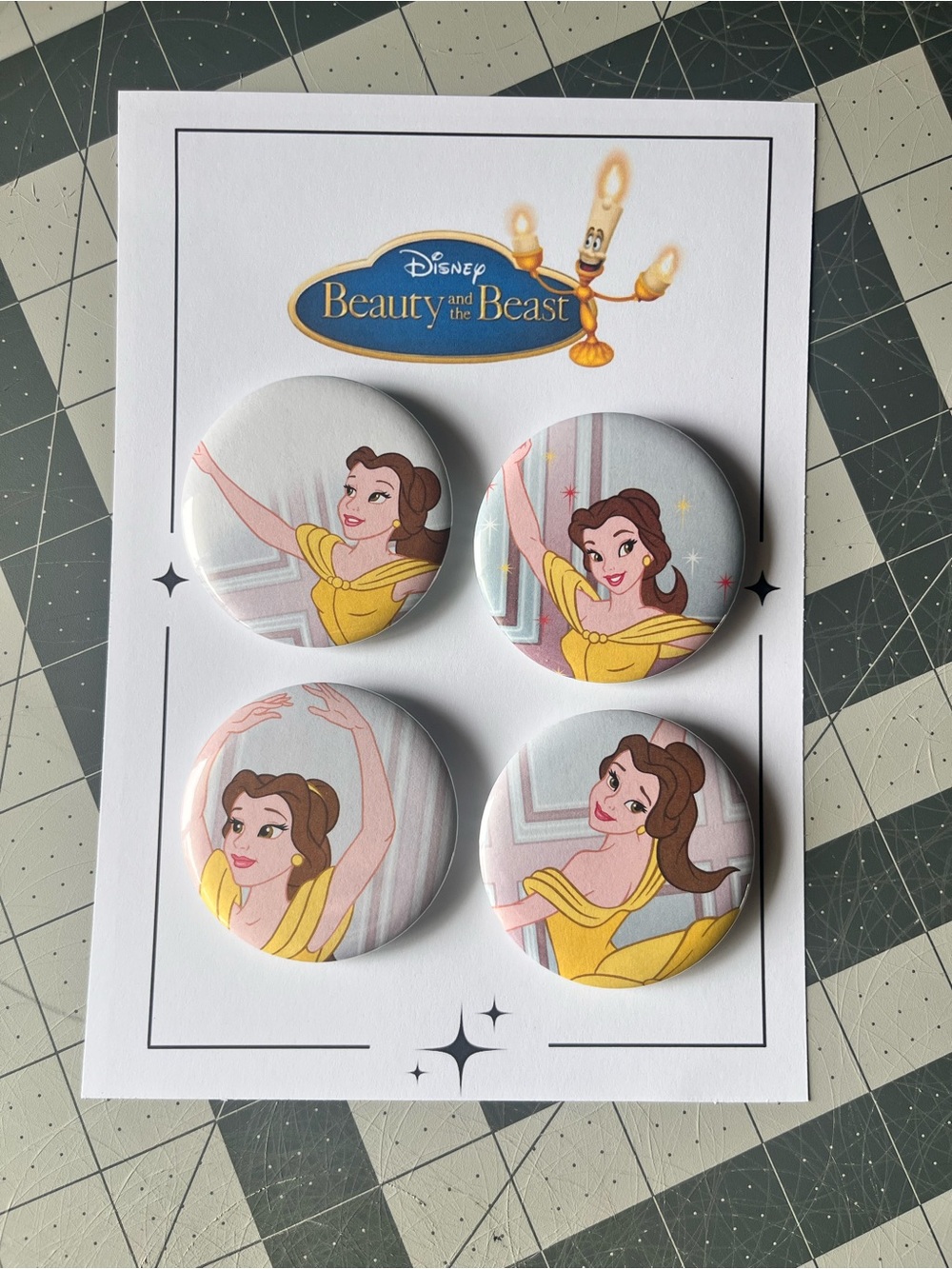 Ballerina Belle pinback button set